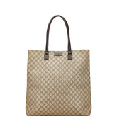 グッチ GGスプリーム トートバッグ ハンドバッグ 131219 ベージュ ブラウン PVC レザー レディース GUCCI 【中古】